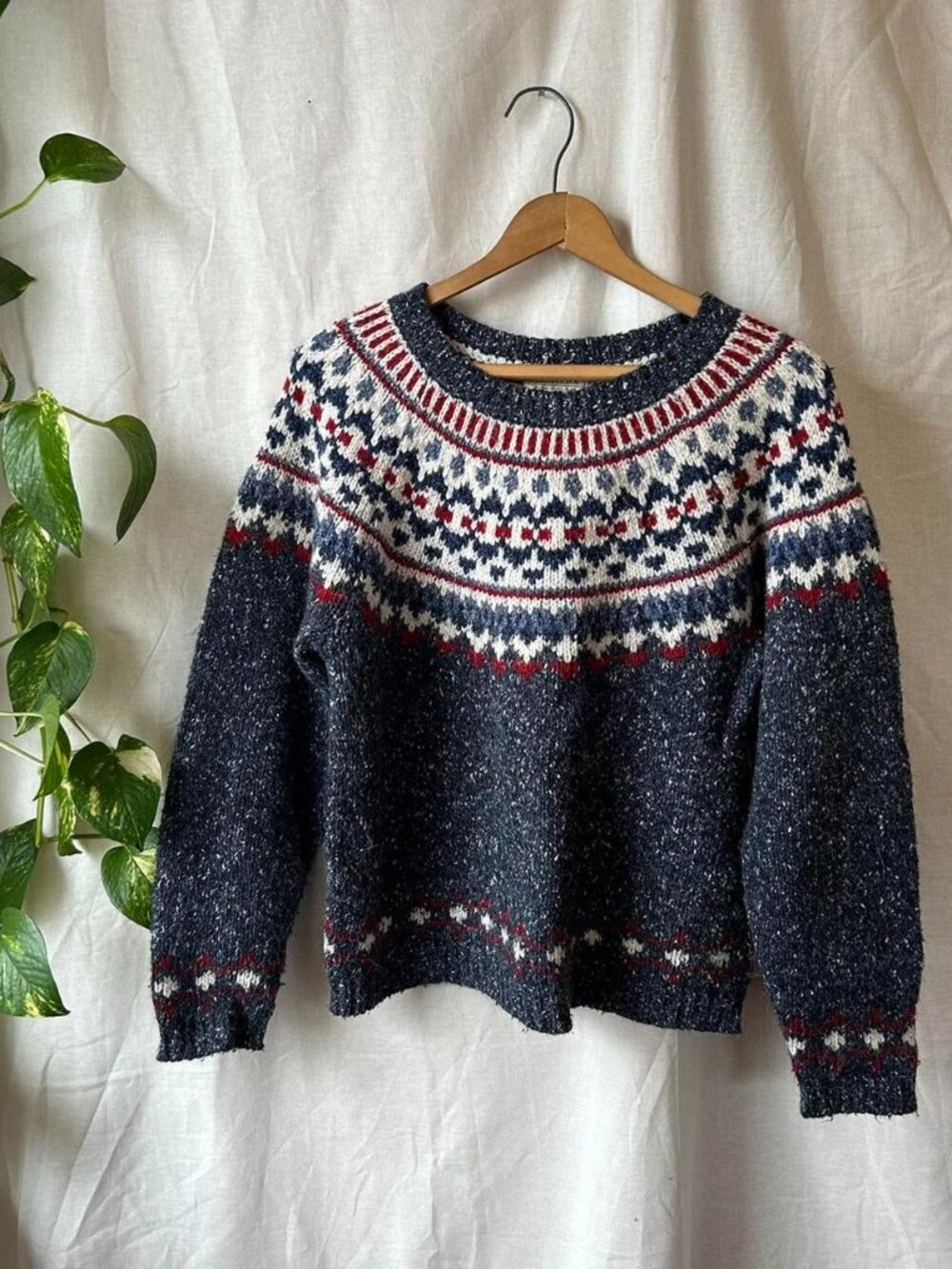 St. John's Bay Women's Blue and Red Jumper